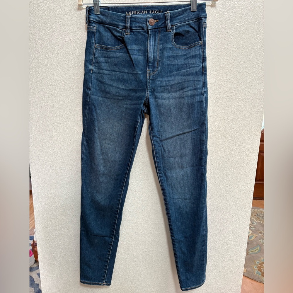 American Eagle Outfitters Dark Blue Next Level Stretch Skinny Jeans 6 Regular